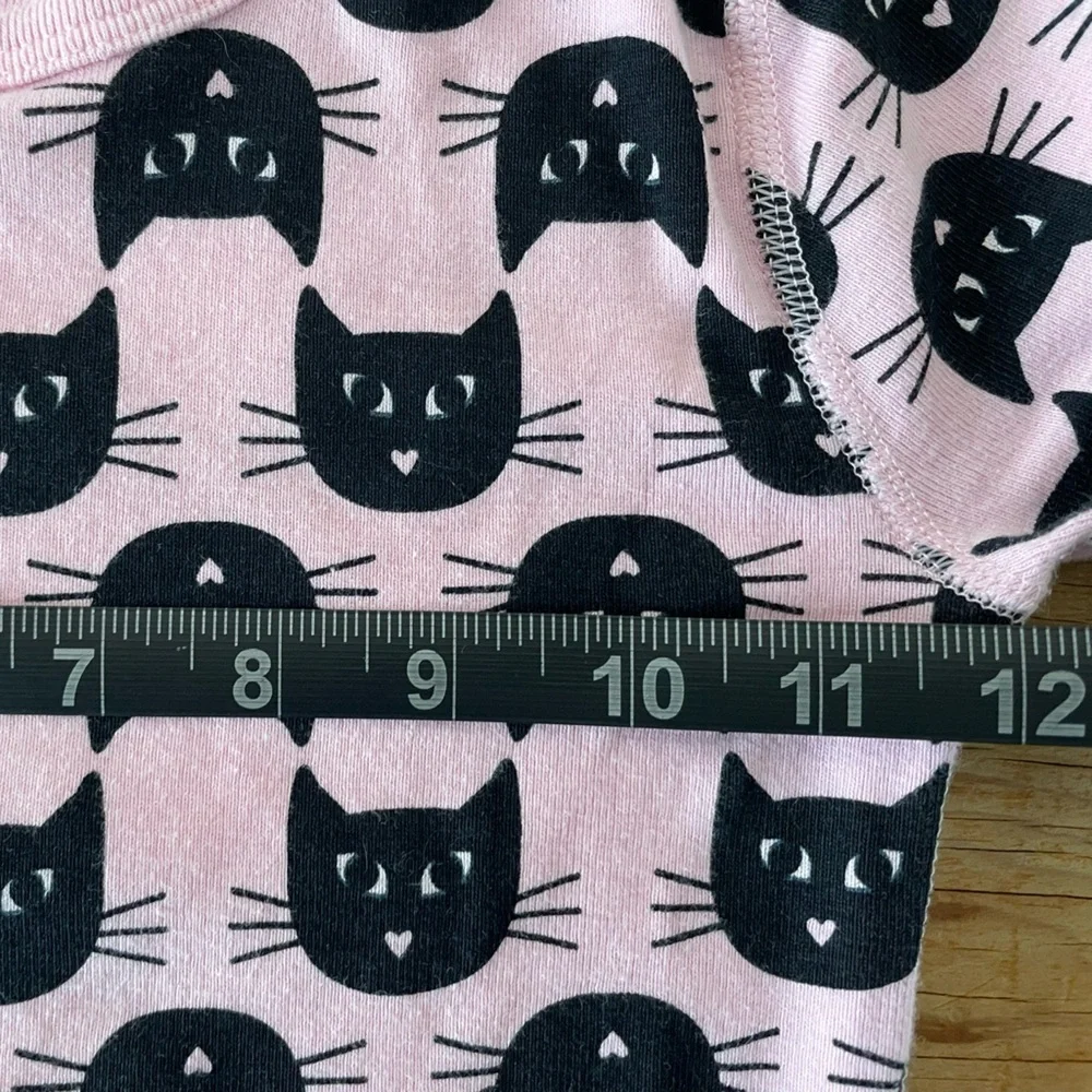 Hanna Andersson Long John Pajama Top Shirt Halloween Cats Pink Girls Sz US 8 130